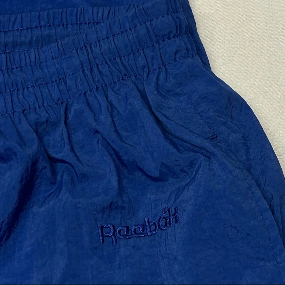 Vntg Reebok Womens Jogger Pants Size L High Rise Tapered Gym 90s Streetwear Blue